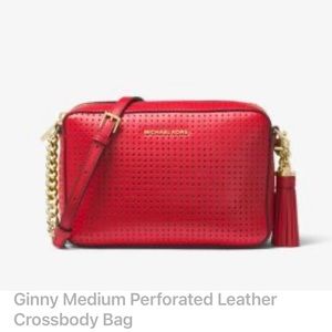 Michael Kors Ginny Medium Perforated Leather Crossbody Bag